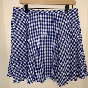 J. Crew linen gingham circle skirt